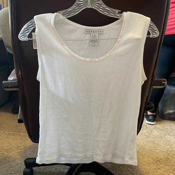 White tank top with sequins - Picture 1 of 3